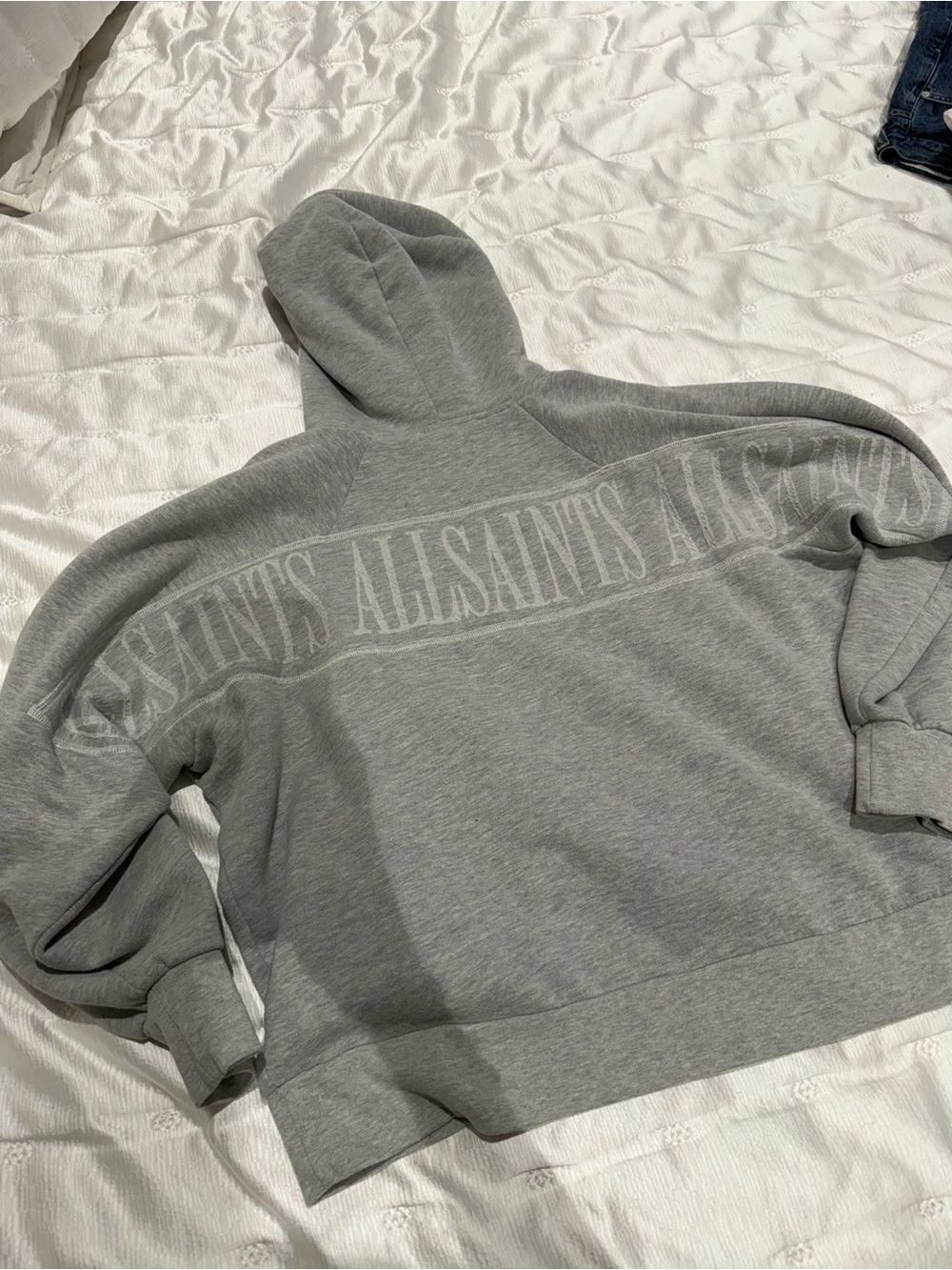 AllSaints Women’s Grey Logo Hoodie Sweatshirt
